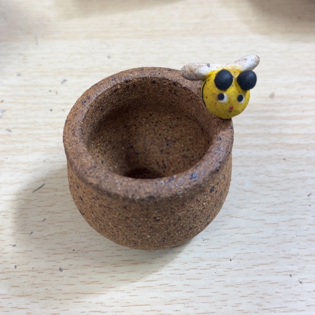 泥塑古镇炻陶花盆