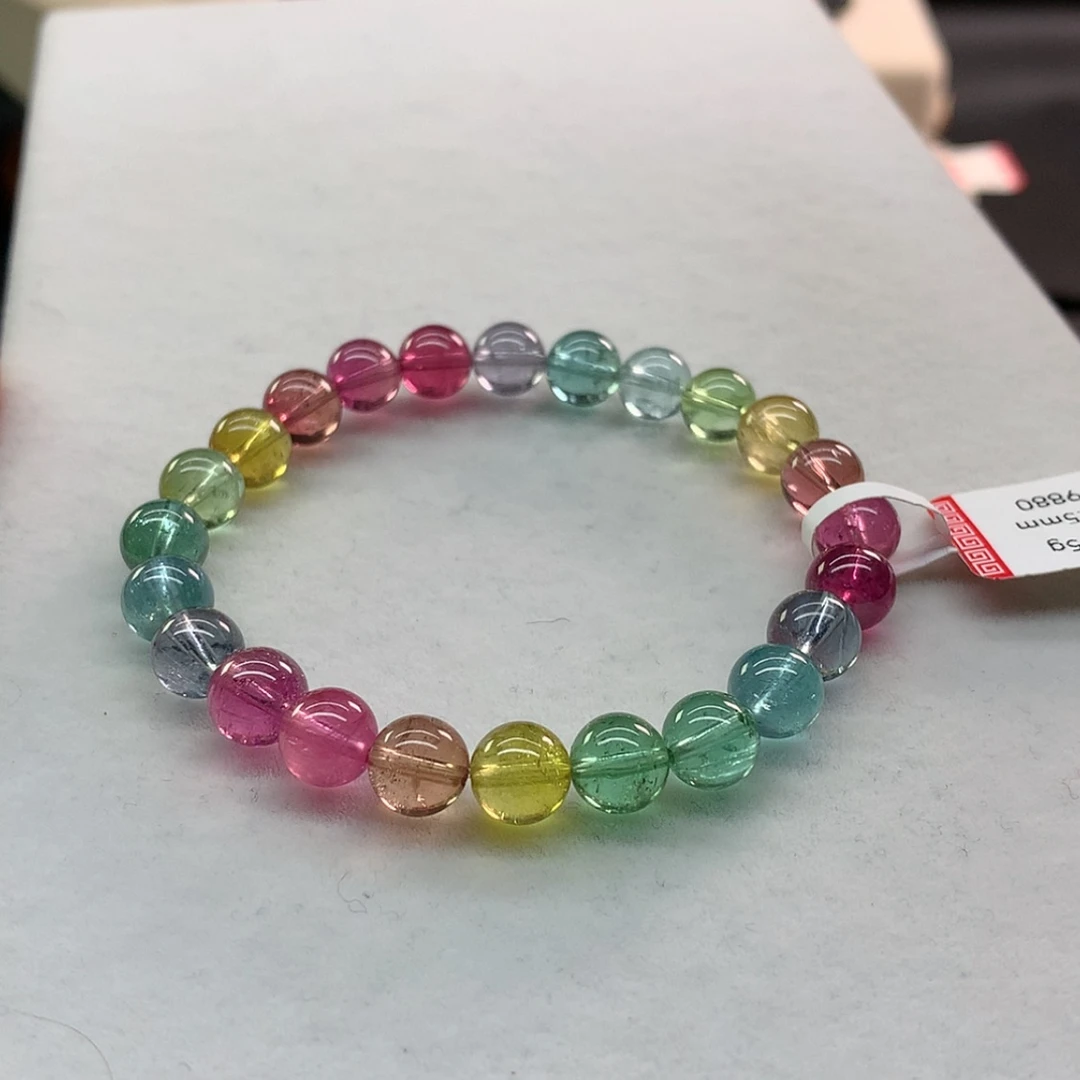 【闪购商品】手链未镶嵌碧玺碧玺荧光色标单圈7.5