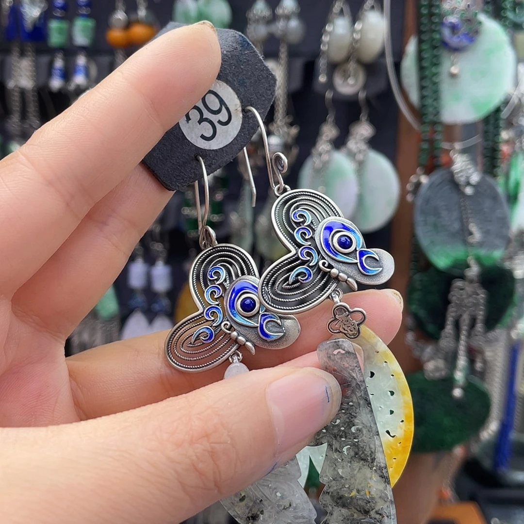 翡翠银S925镶嵌耳饰阿*762ghhhh