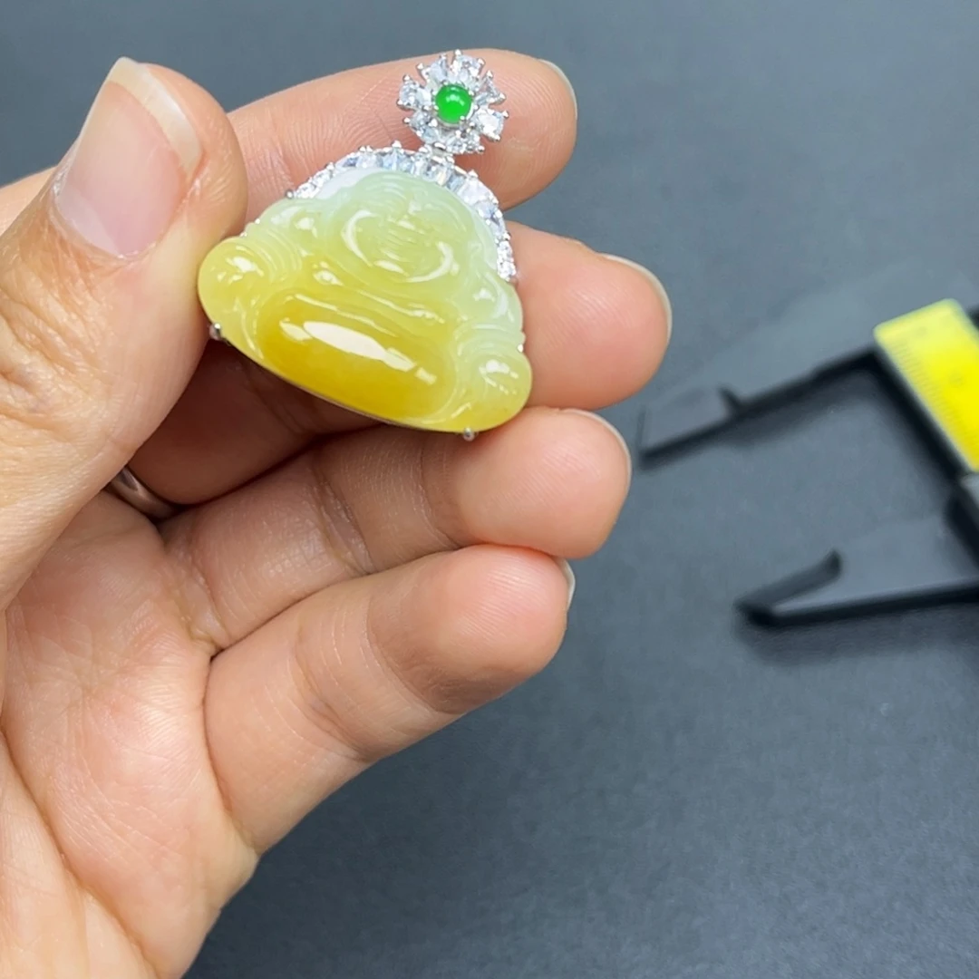 翡翠银S925镶嵌吊坠(不含链)