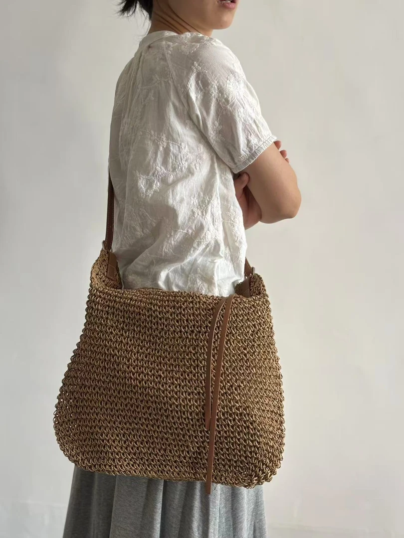 2025新款森系编织斜挎包