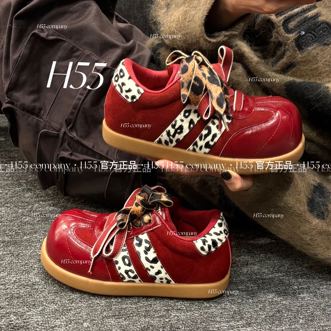 H55-早秋格调丨秋季流行时尚风变异版德训鞋4cm51-2882【Huang】