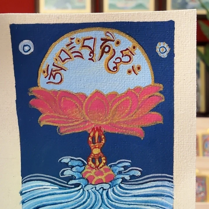 吊坠背卡-热贡纯手绘