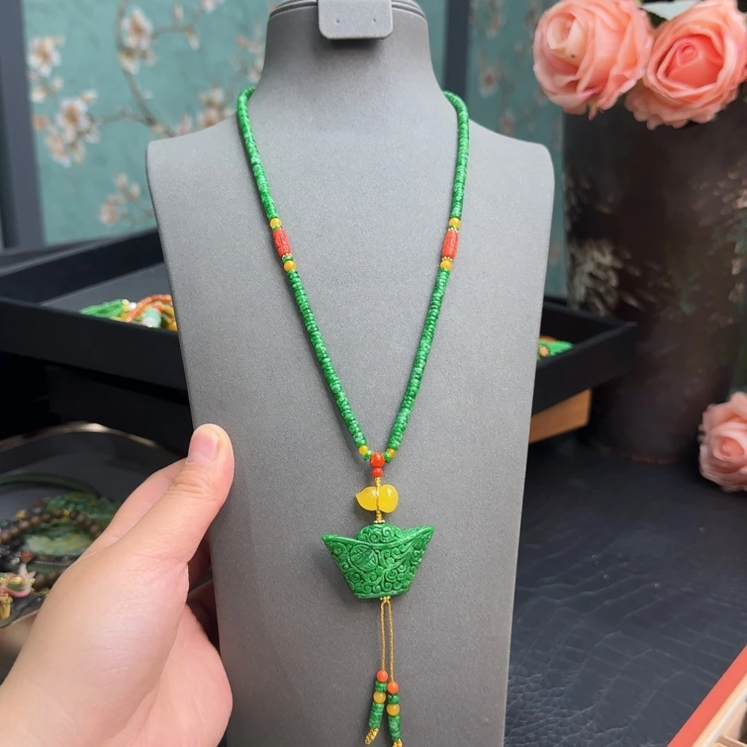 翡翠未镶嵌吊坠(赠链)花青 新货 绝美