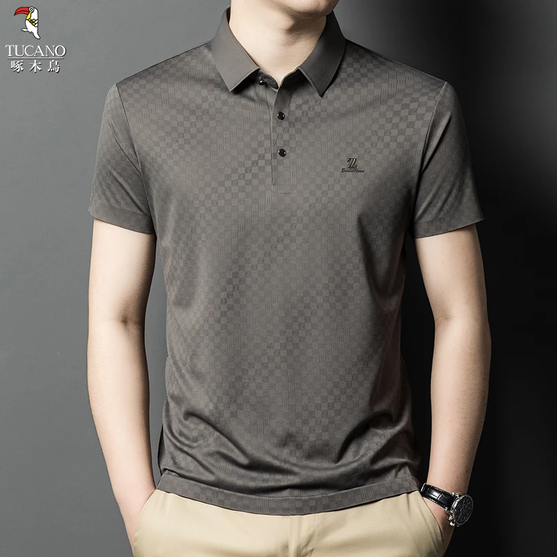 啄木鸟春夏新款短袖polo衫上衣商务绅士简约大气短袖T恤