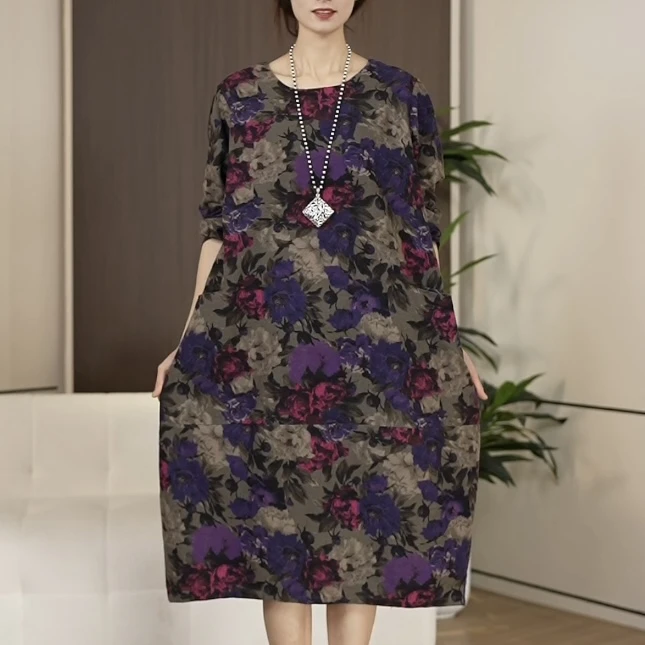 7553早秋新款时尚洋气减龄长袖连衣裙