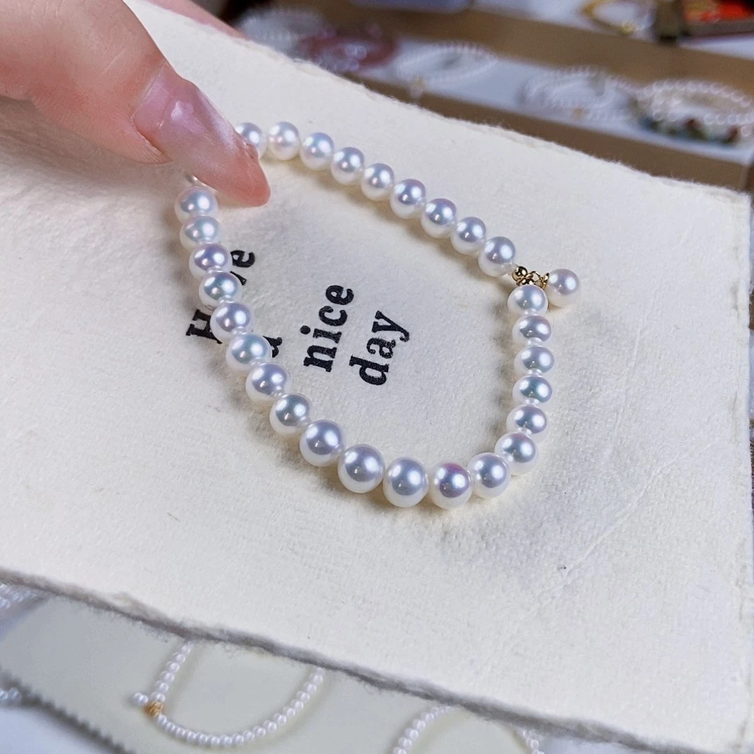 淡水珍珠手绳18K金镶嵌