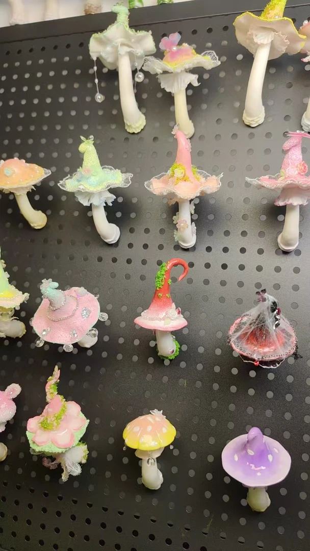 手工潮玩黏土蘑菇冰箱贴