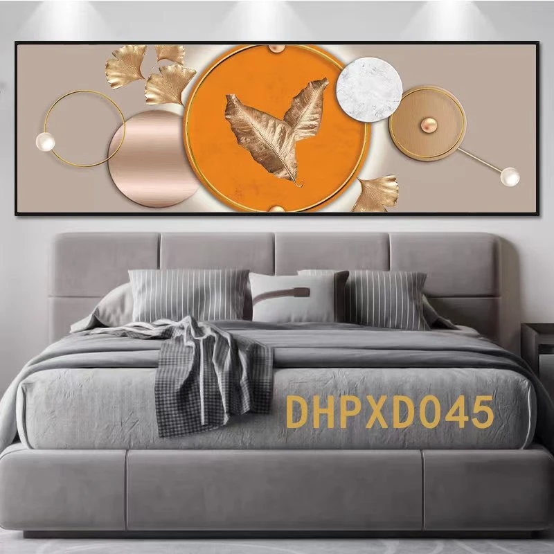 简约抽象轻奢卧室床头背景墙装饰画创意横版壁画