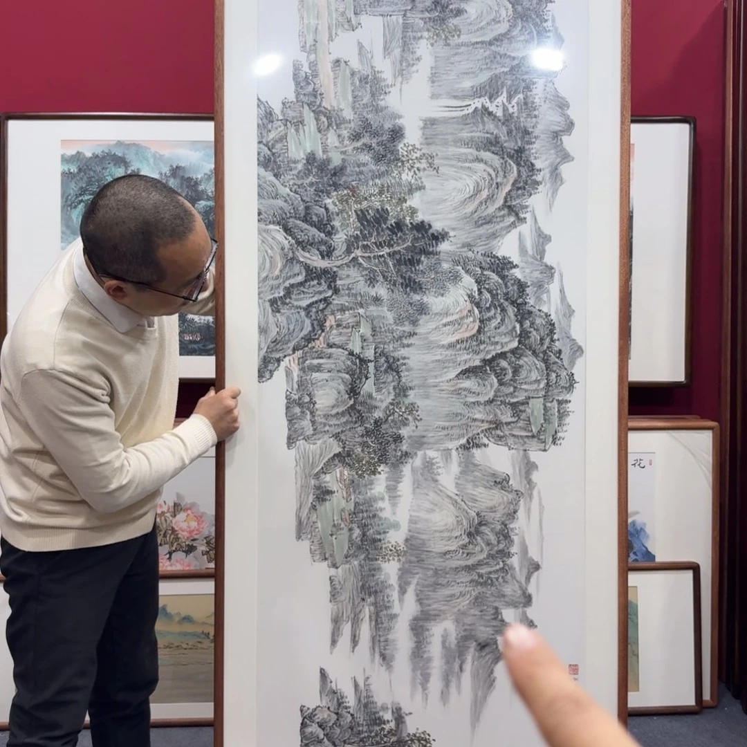 国画手绘作品带框包邮210成80