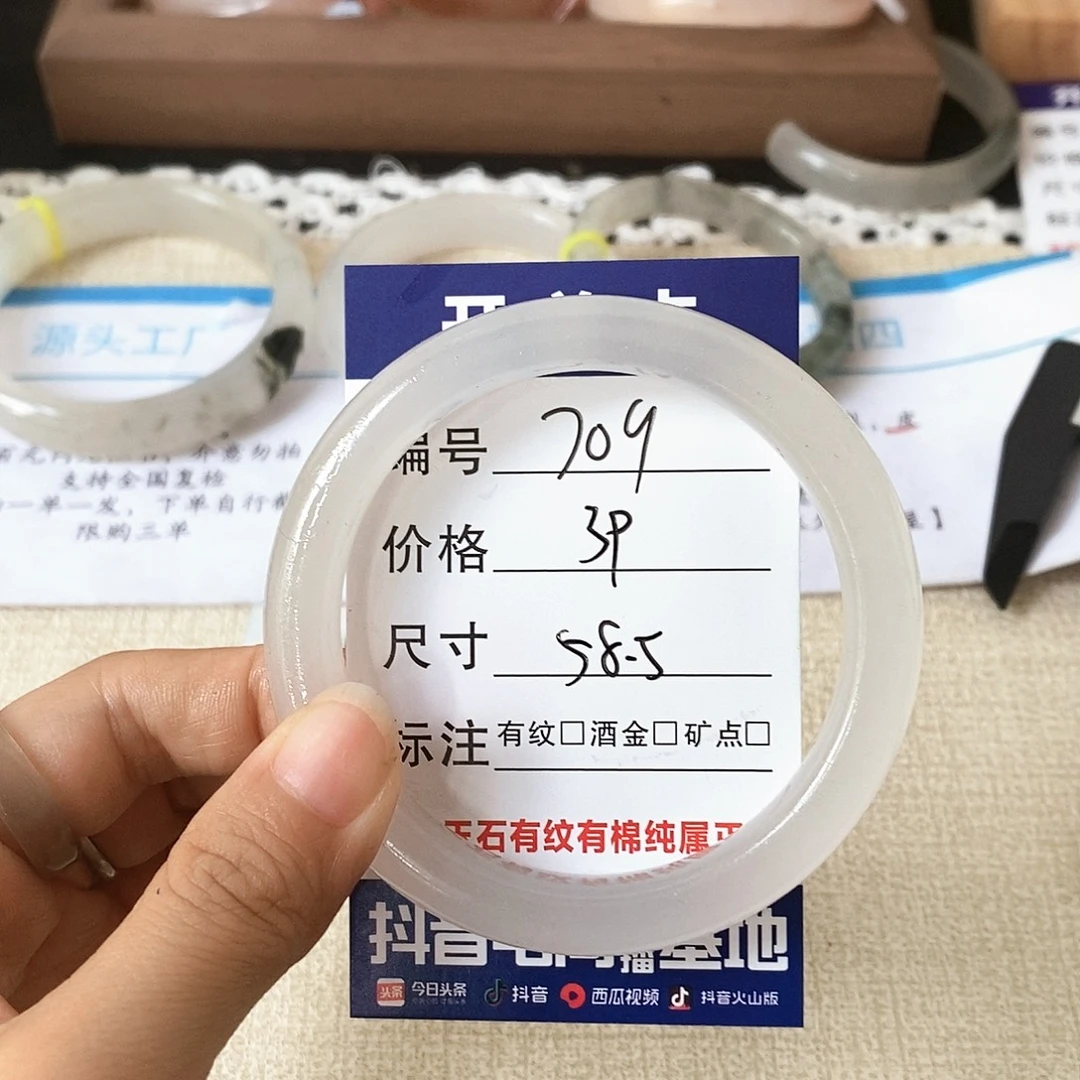 石英质玉（天山翠）手镯未镶嵌709