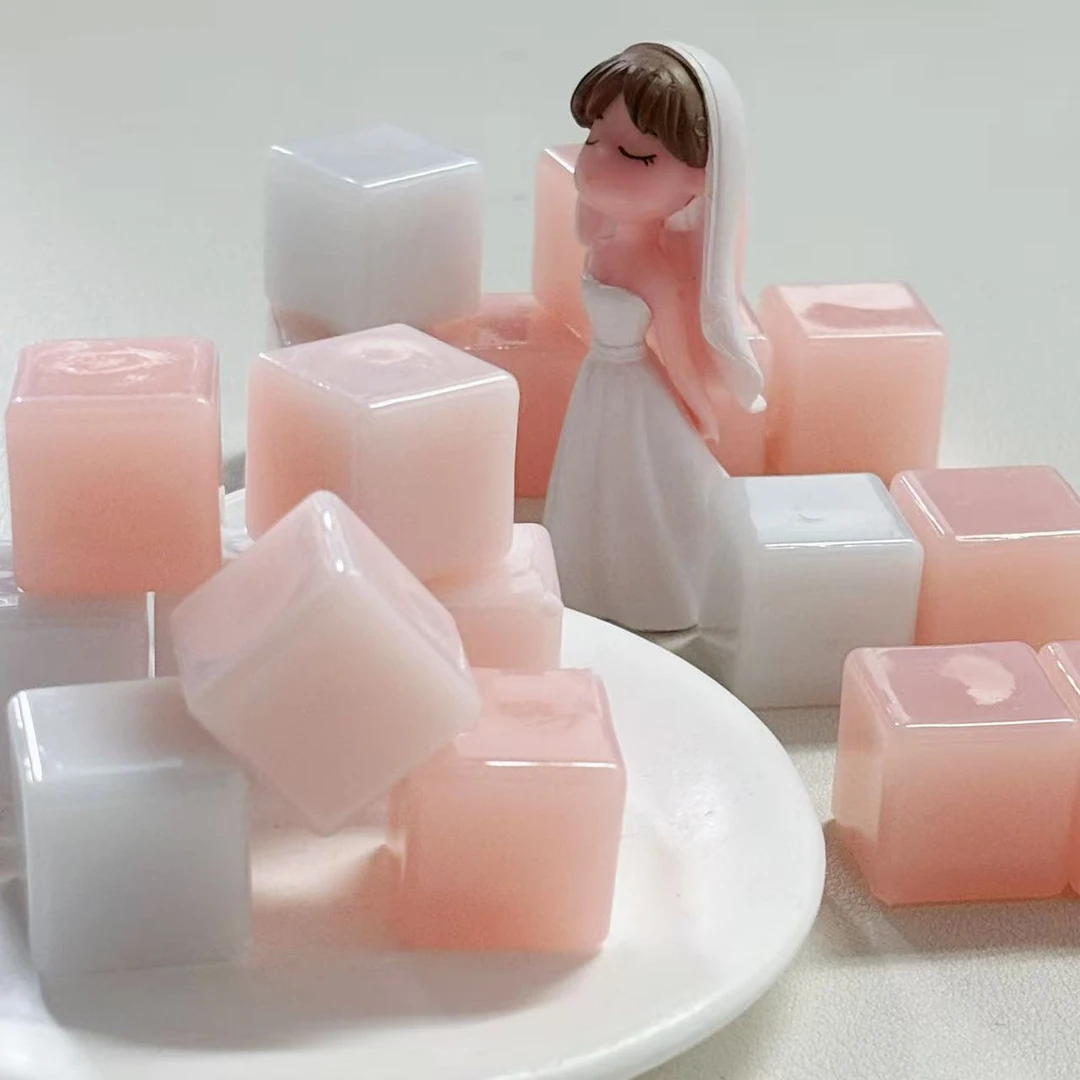 【豆蔻年华-三选一】粉色系奶油高亮夜光平面仿真冰块18mm