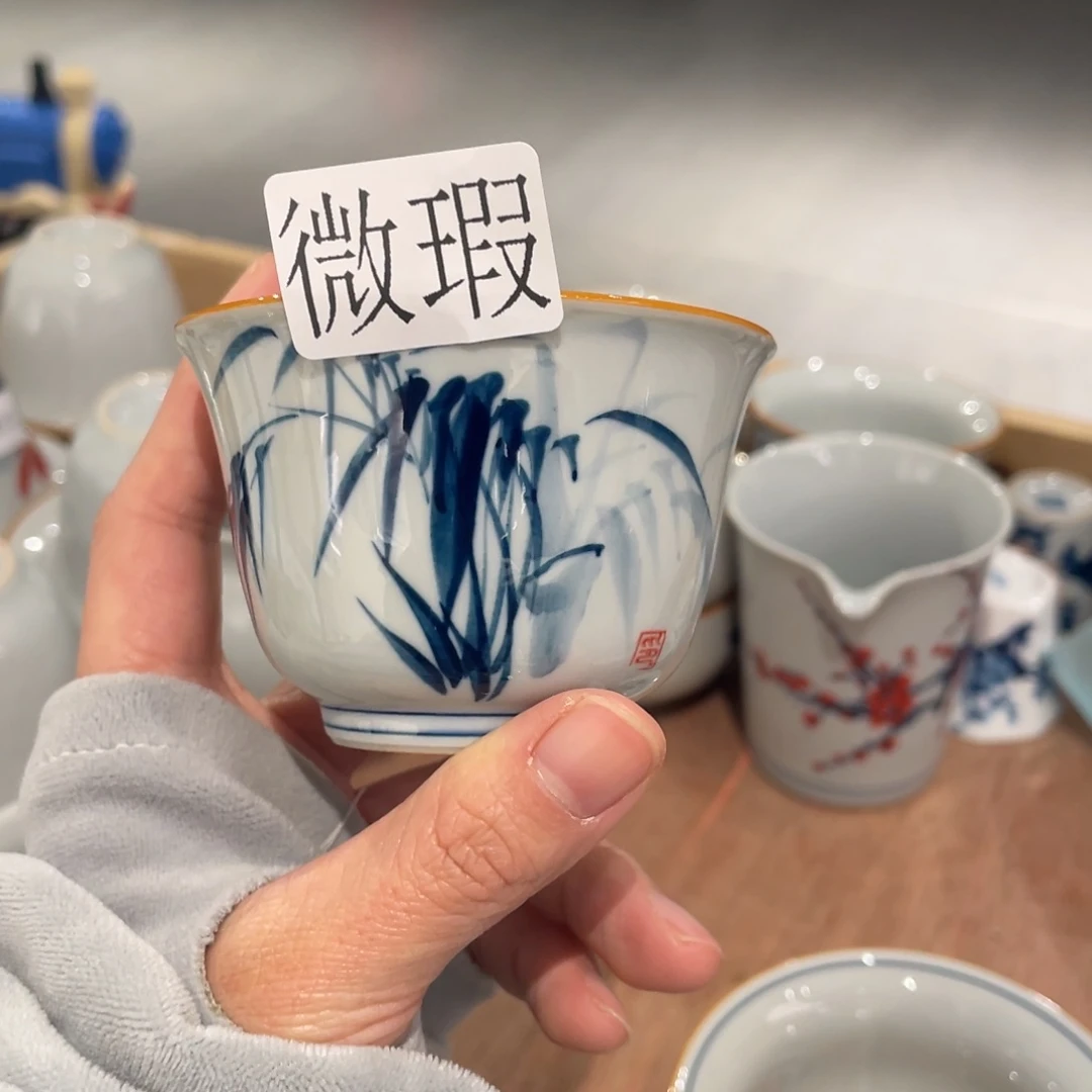 微瑕釉下彩纯手绘