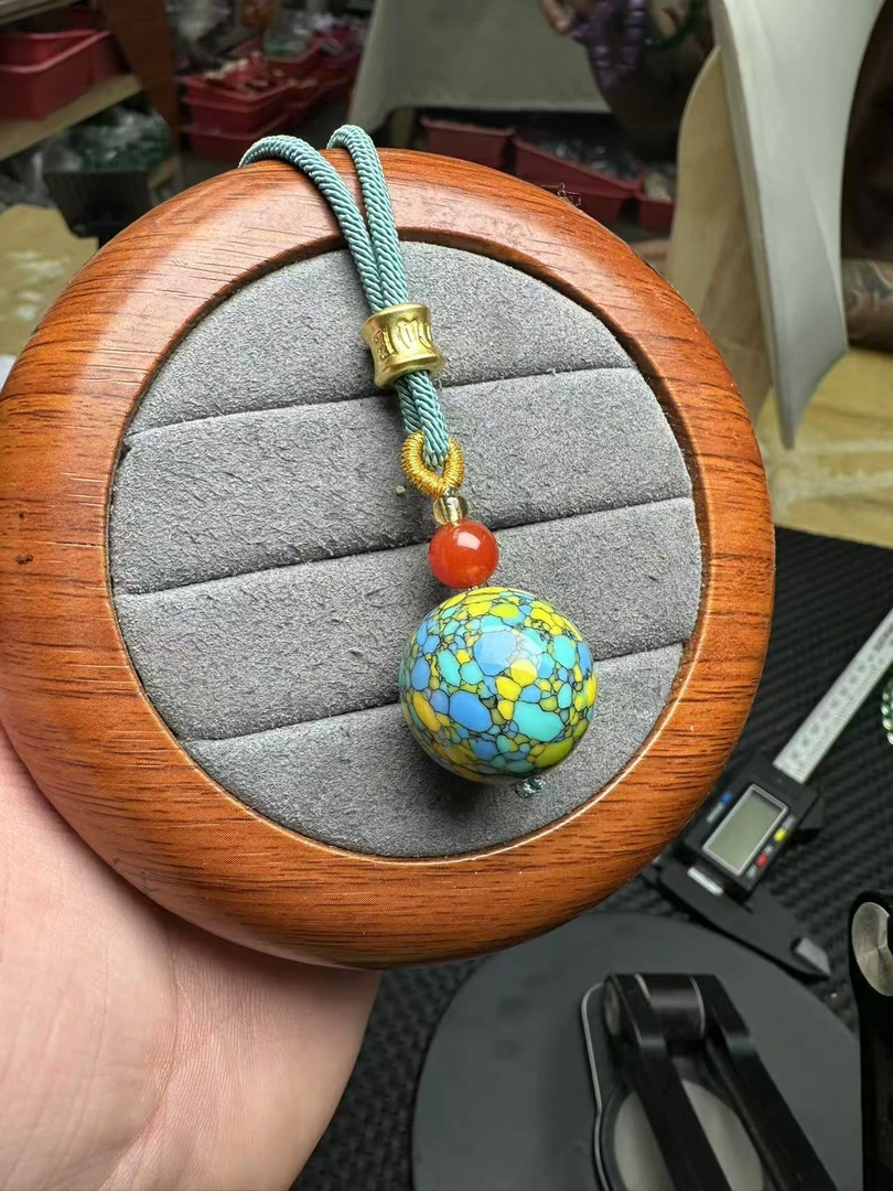 三彩精美单珠吊坠-368