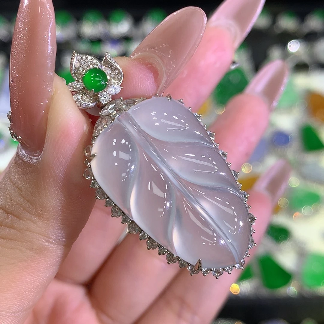 翡翠颈饰18K金镶嵌11111111