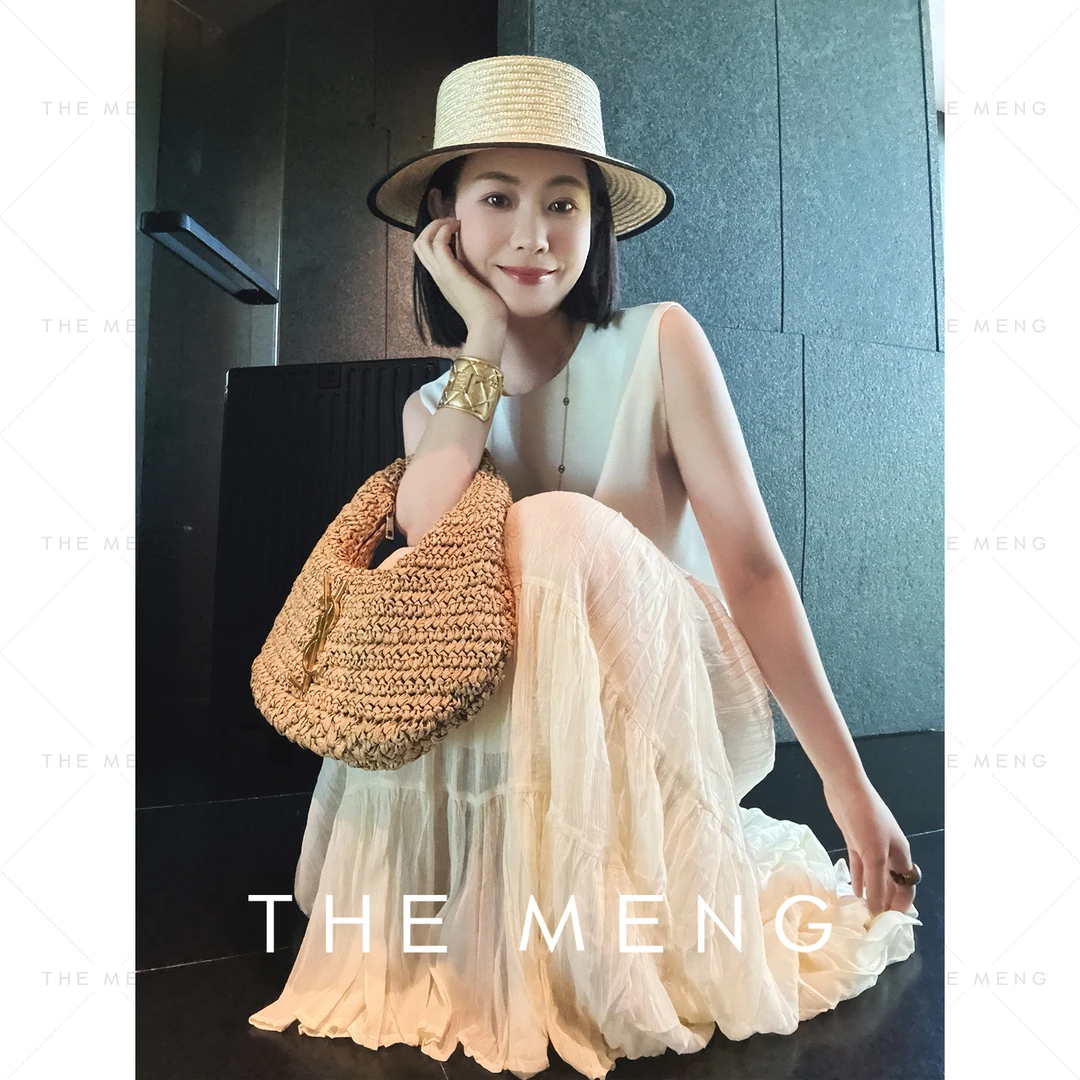 THE MENG【幻影】雪纺极简通勤拼接显瘦半身裙#M242Q077