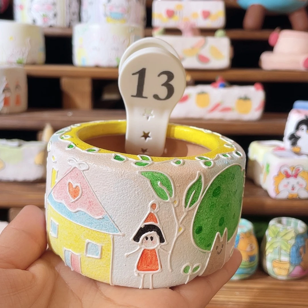 13……手工手绘花盆