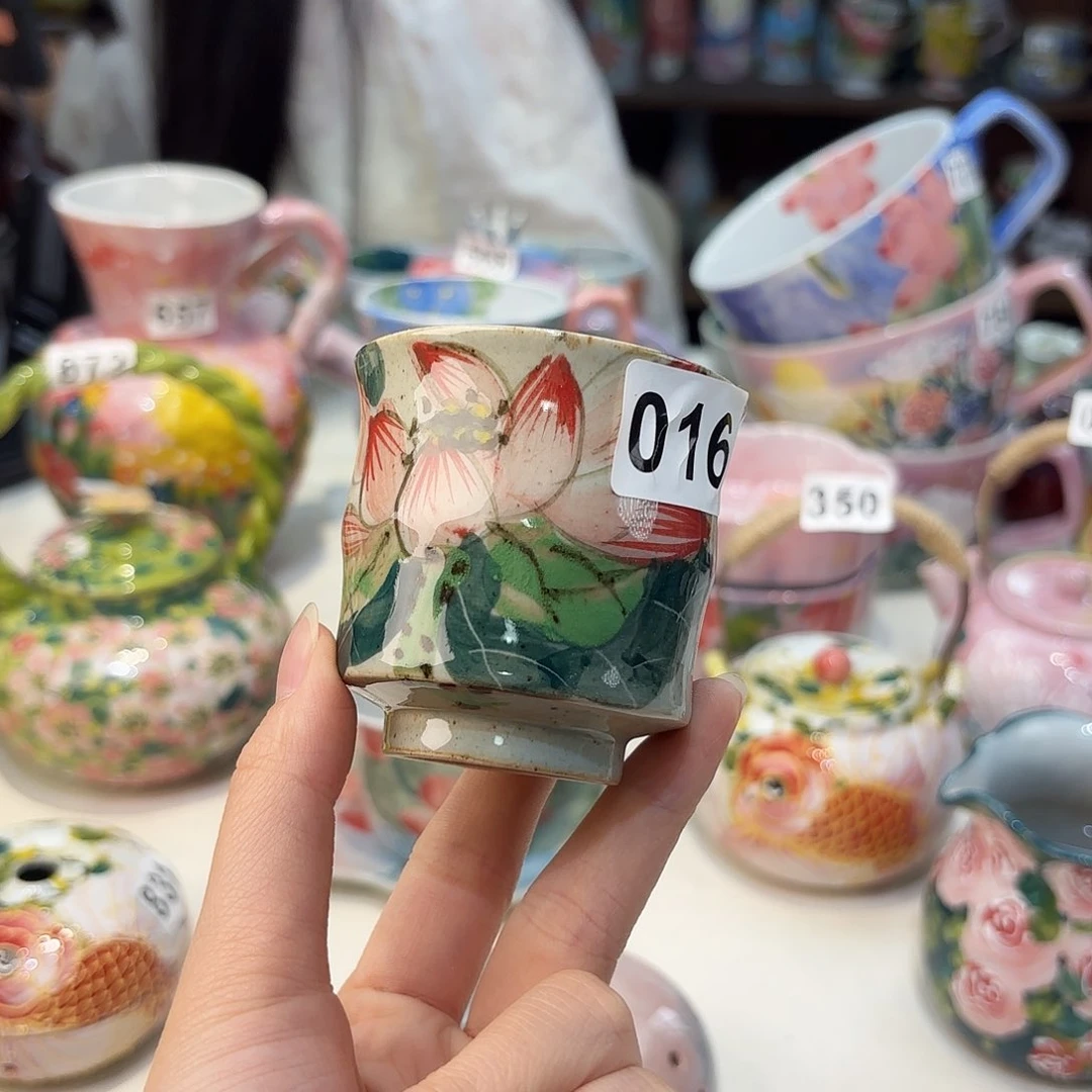 瓷片景德镇手绘高温釉下彩陶瓷茶具