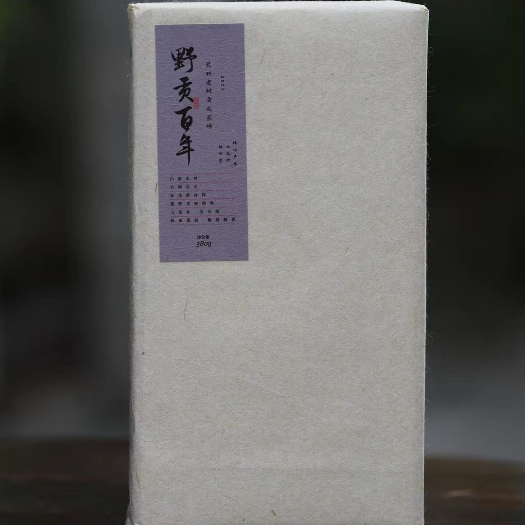 【野贡百年】2023年九龙池黑砖 琥茗黑茶松香蜜韵 甘甜鲜爽380g