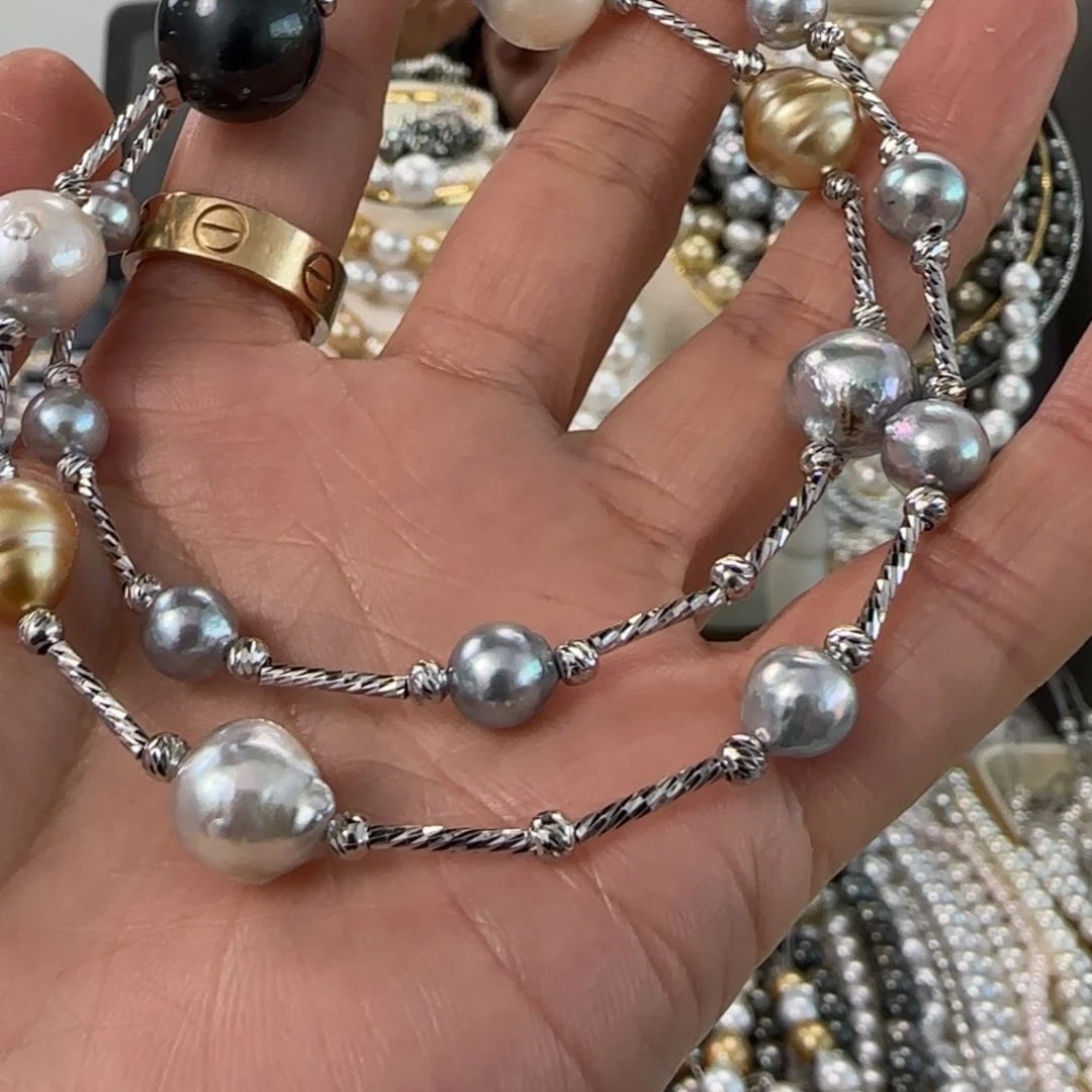 海水珍珠颈饰银S925镶嵌