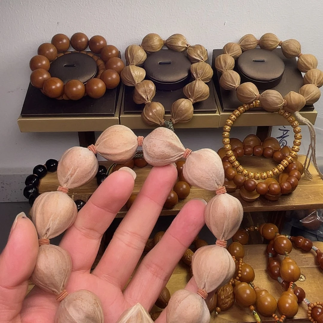 七***安橄榄核手串/手链25蒜头 水晶核