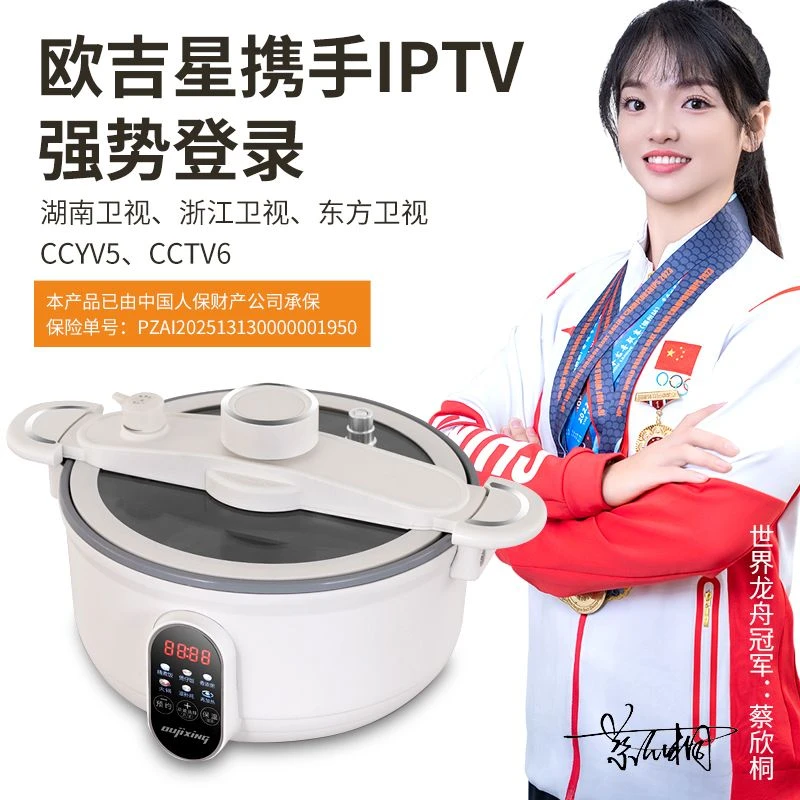 德国欧吉星oujixing真微压电饭煲焖炖煮煲火锅煎炒 （3L适用3-6人）