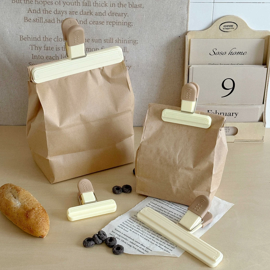 ins风封口夹零食袋密封器食品保鲜塑料袋子防潮家用厨房小工具