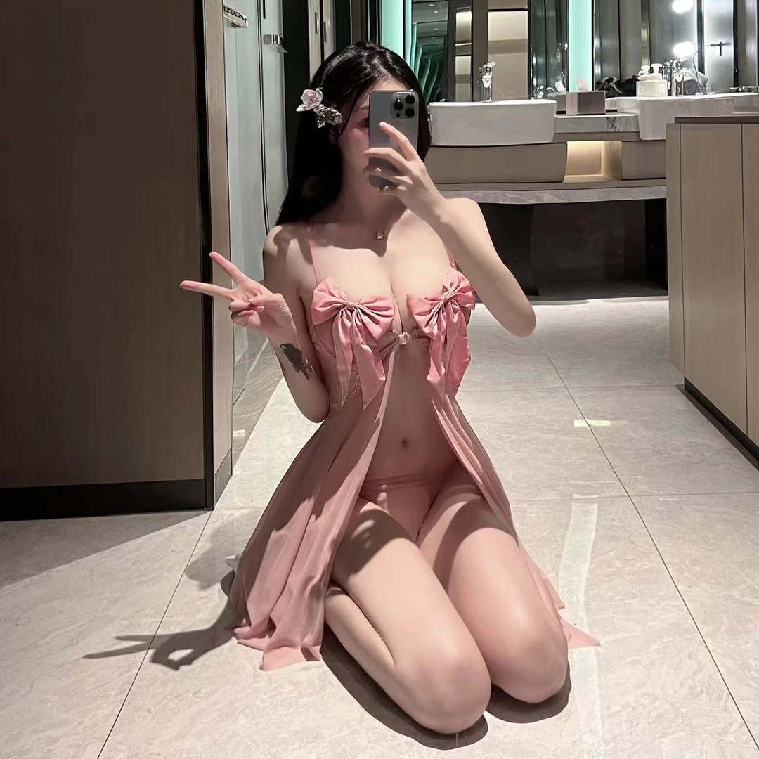 夜吊带性感镂空结开叉露背激情网纱睡裙美背夏季