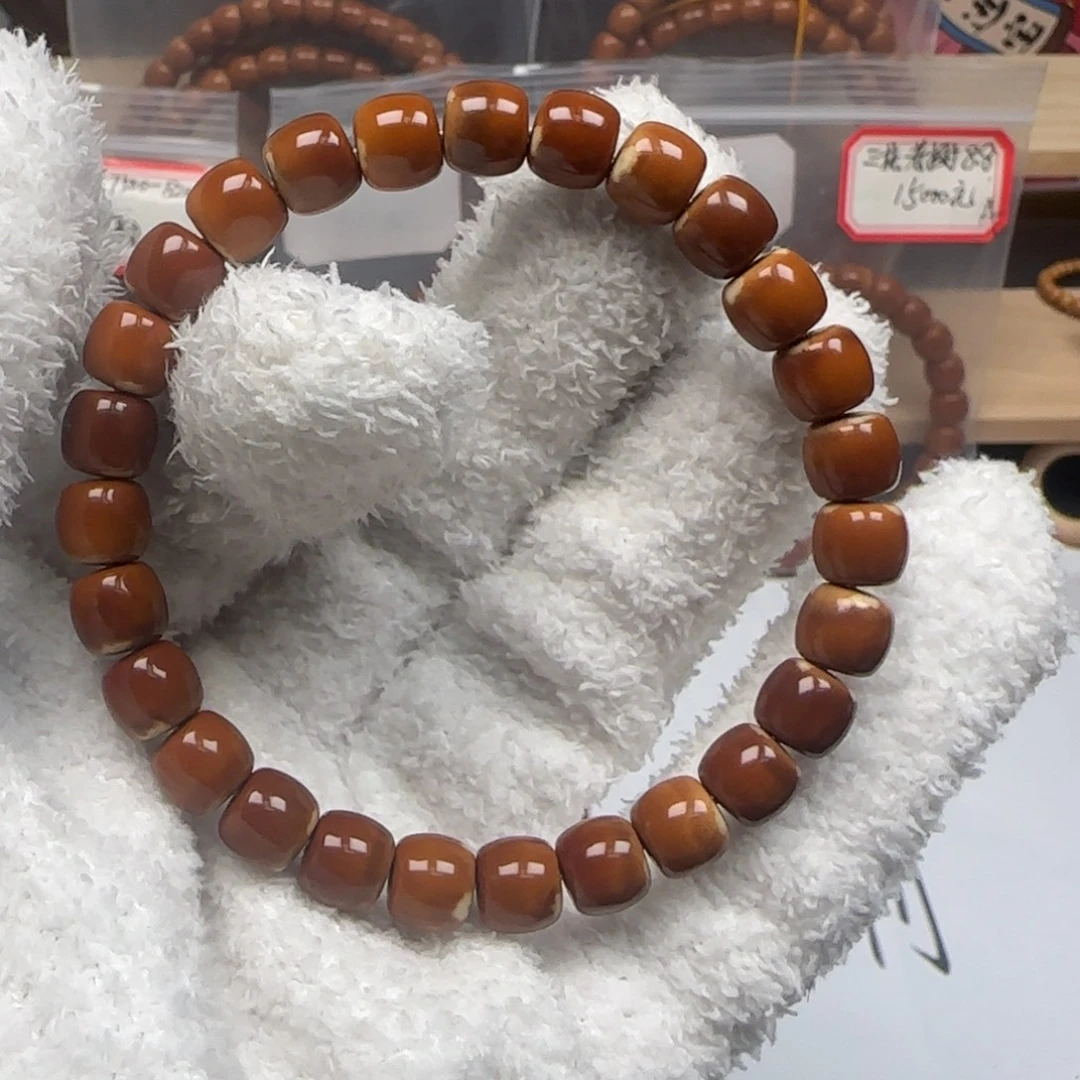 手串橄榄核老挝单圈极限弧三花反油8.4mm