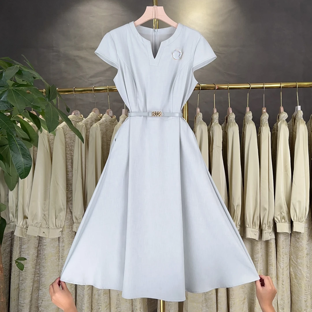【RG1590】2025年新款网红时尚气质百搭简约减龄显瘦新款女装连衣裙