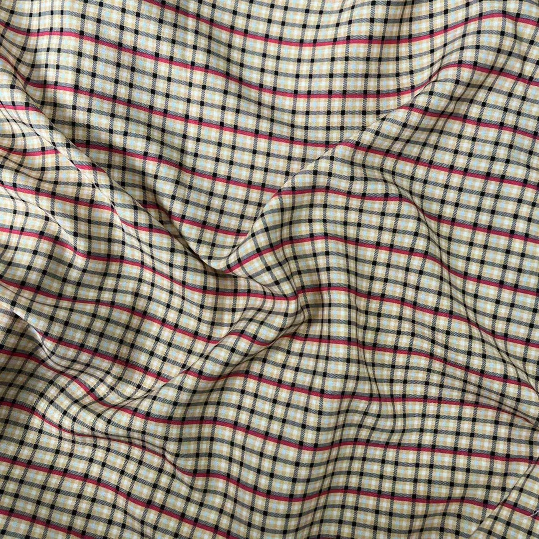 【绒兰】实体老牌明星产品 府绸面料 14号红灰条格