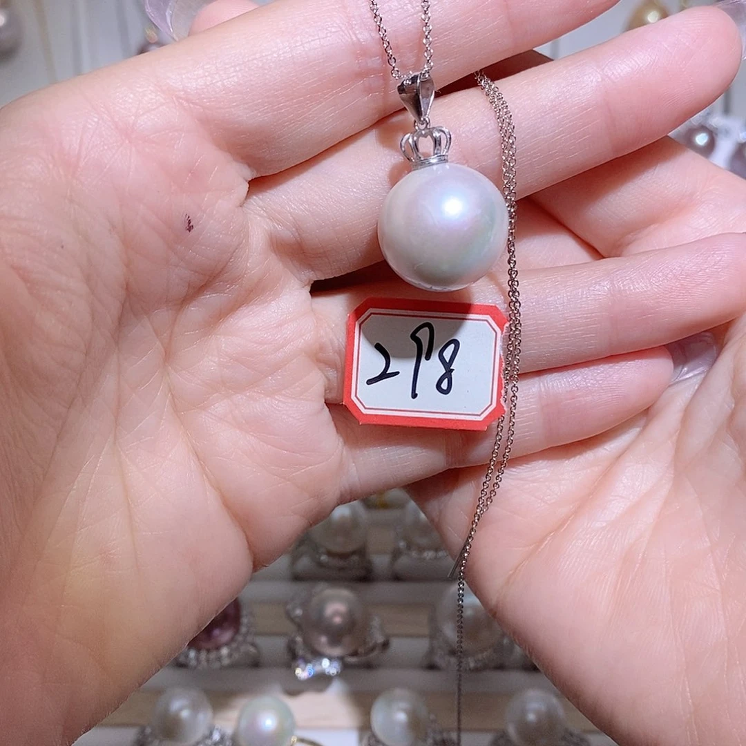 淡水珍珠银S925镶嵌吊坠(赠链)用****3s y