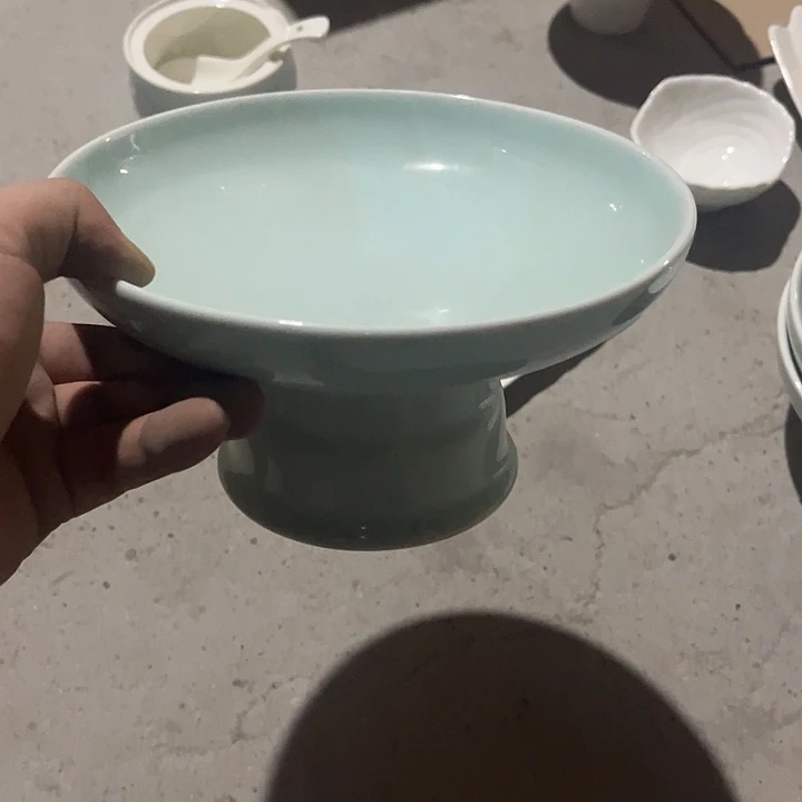 7.5影青高脚果盘陶瓷