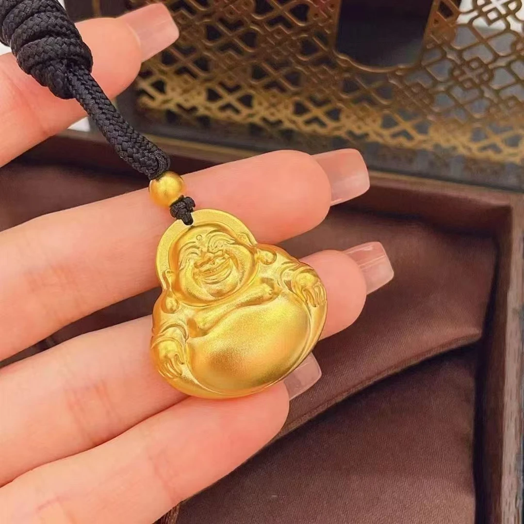 【粉丝专享】高品质大肚笑面弥勒佛吊坠20g实心双面福字佛公