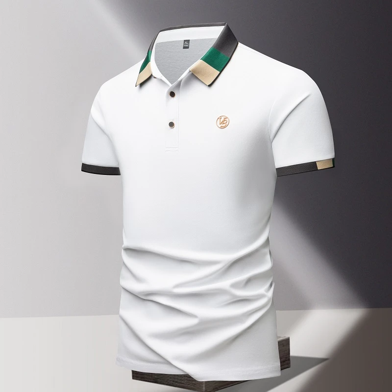真维斯冰丝短袖t恤男士夏季高端商务青年polo衫潮流半袖男上衣服