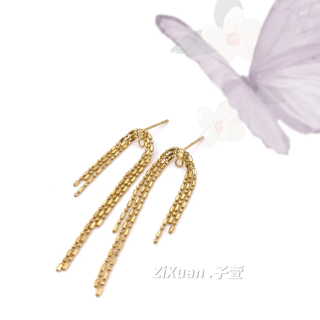 【子萱珠宝】18K金风动流苏耳环-ZX2400172