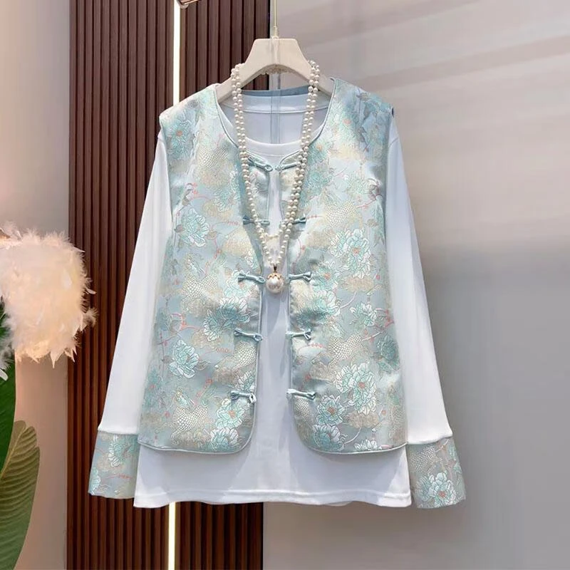 国风新中式女装新中式大方马甲显瘦上衣气质百搭女装汉元素