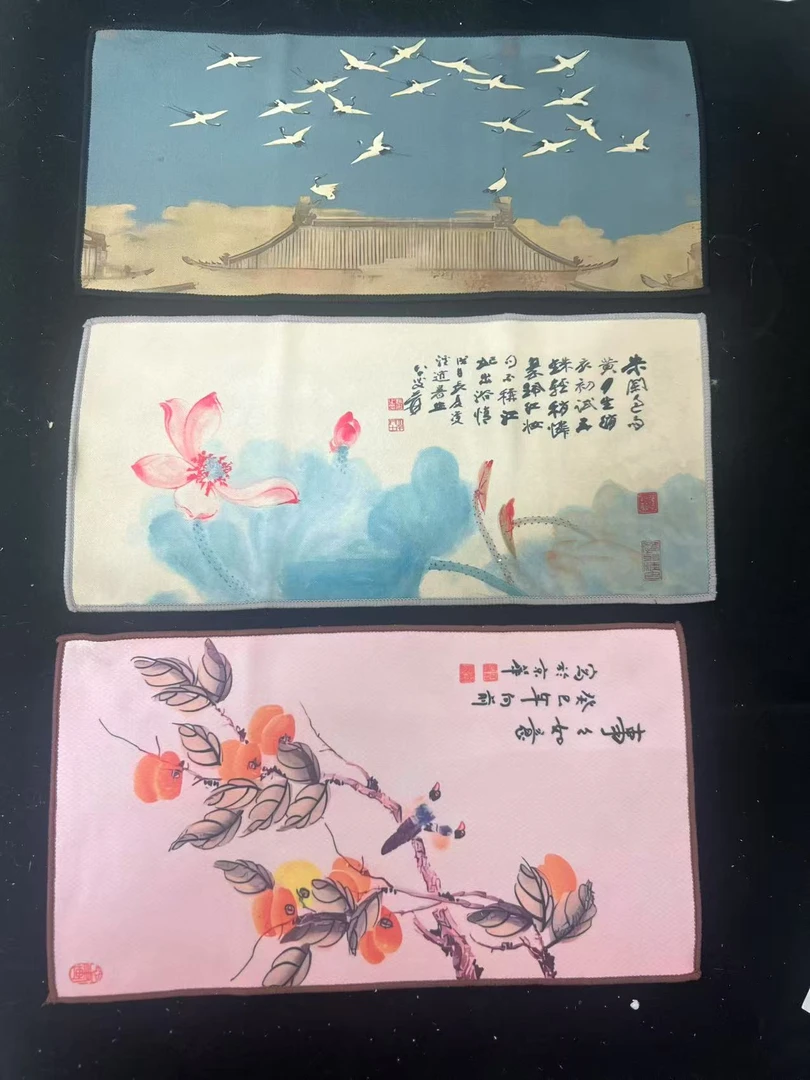 古风吸水茶巾（三条装）高档双面棉麻茶布新中式手工布垫茶桌垫茶巾