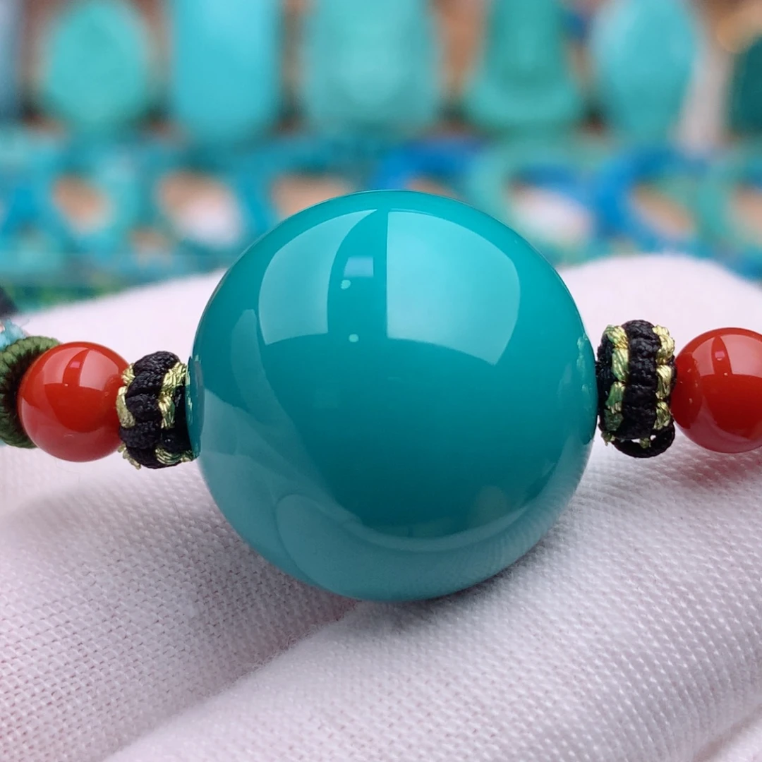 未镶嵌绿松石珠宝奇石20.4mm
