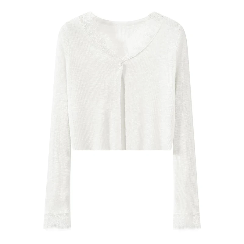 2025早春新款韩系薄款开衫女时尚显瘦冰丝防晒罩衫短款外套