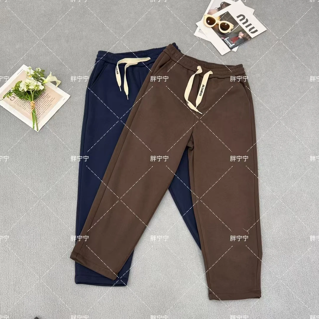 “小章鱼老爹裤”刺绣加奥利绒老爹裤（休闲裤裤长99左右）卡码拍小