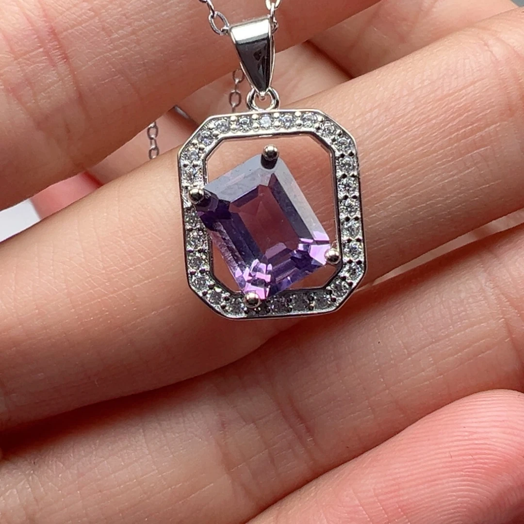 水晶吊坠(赠链)银S925镶嵌