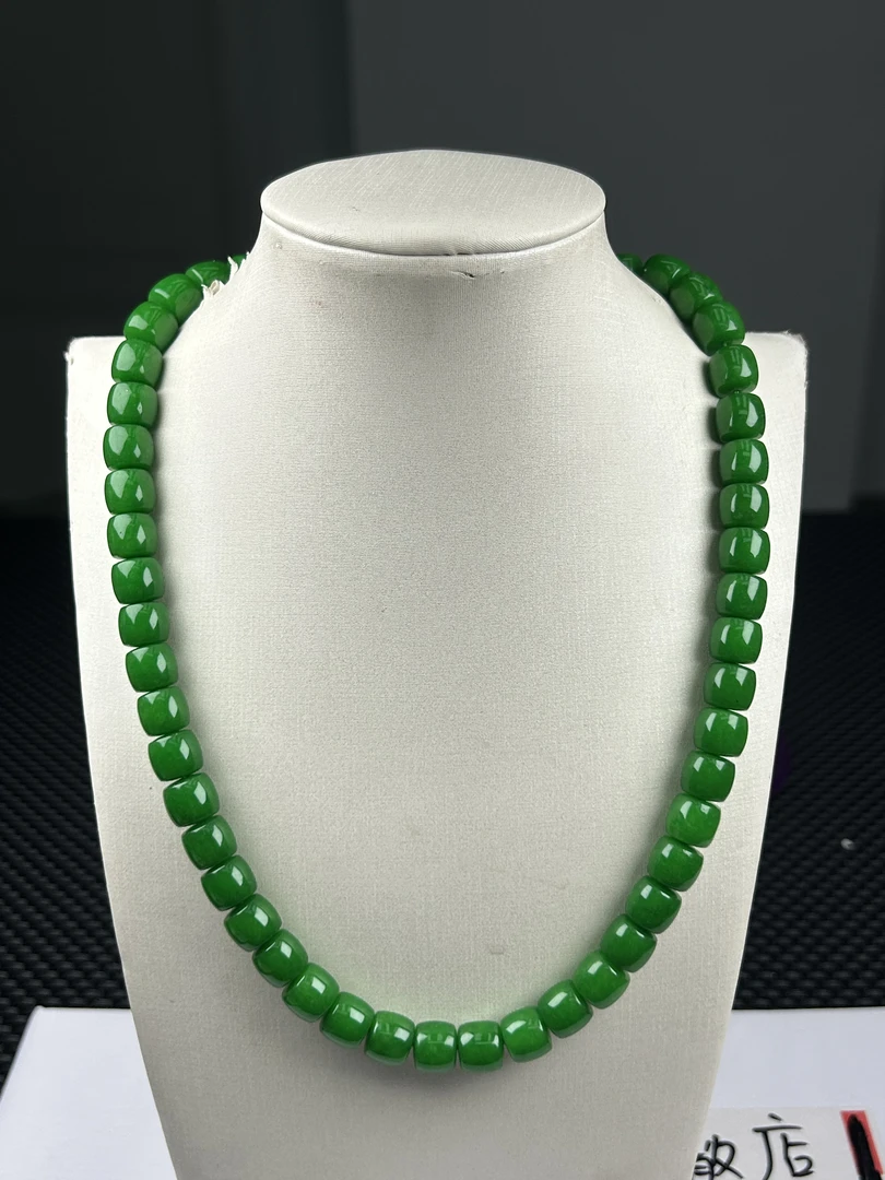 (老郑珠宝)W258老阳辣绿老型珠妈妈链10m时尚精美气质百搭款吊坠