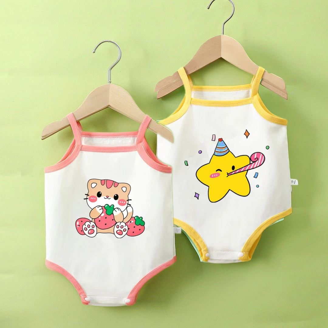 爆款婴儿包屁衣夏季薄款宝宝三角吊带衣小背心连体衣哈衣儿童肚兜