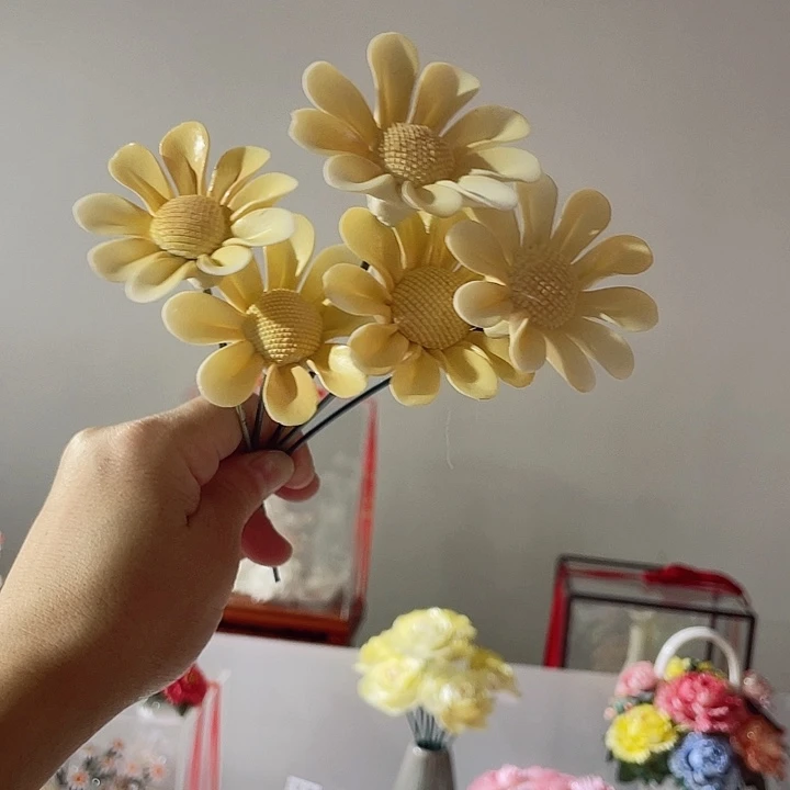 瓷片纯陶瓷手工捏花