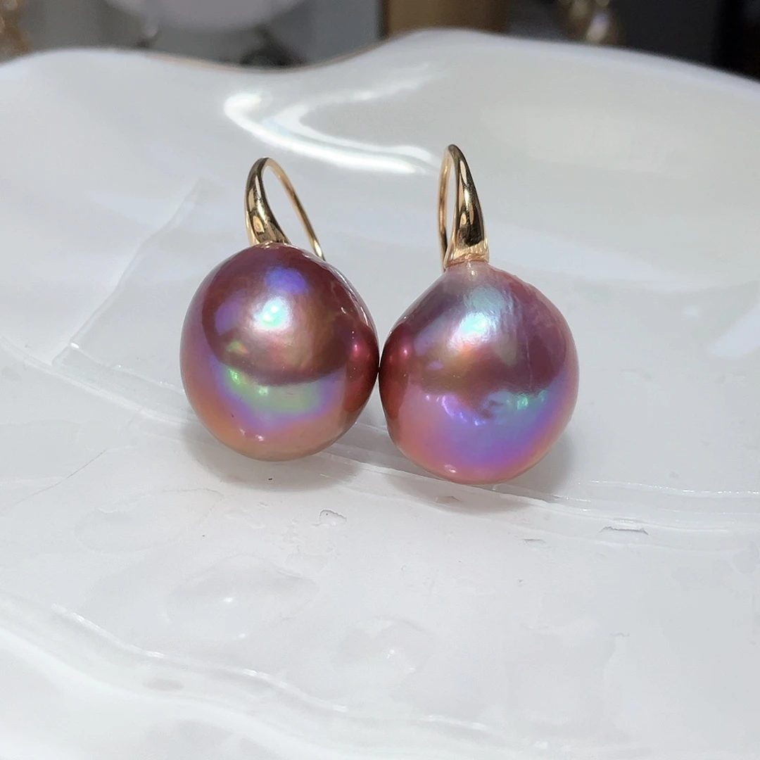 淡水珍珠耳饰银S925镶嵌