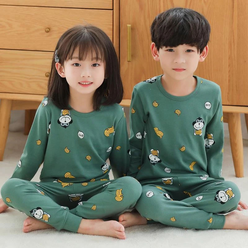 FAVMARTHA-儿童秋衣秋裤套装棉男童线衣线裤男孩春秋打底内衣女童