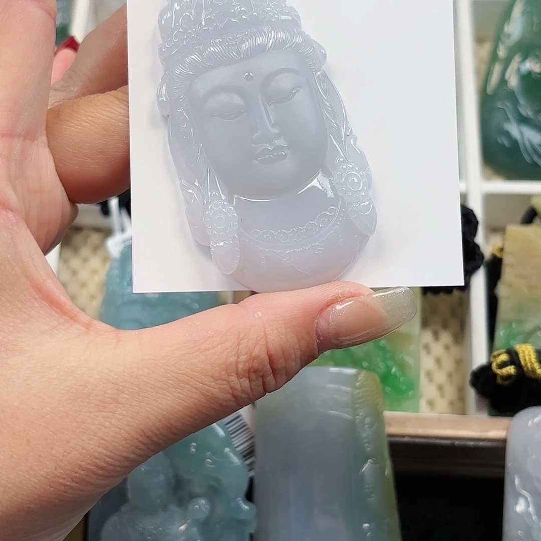 翡翠颈饰未镶嵌随**欲观音