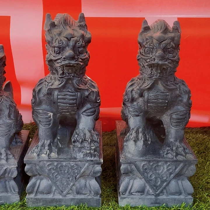 石头高30公分麒麟一对