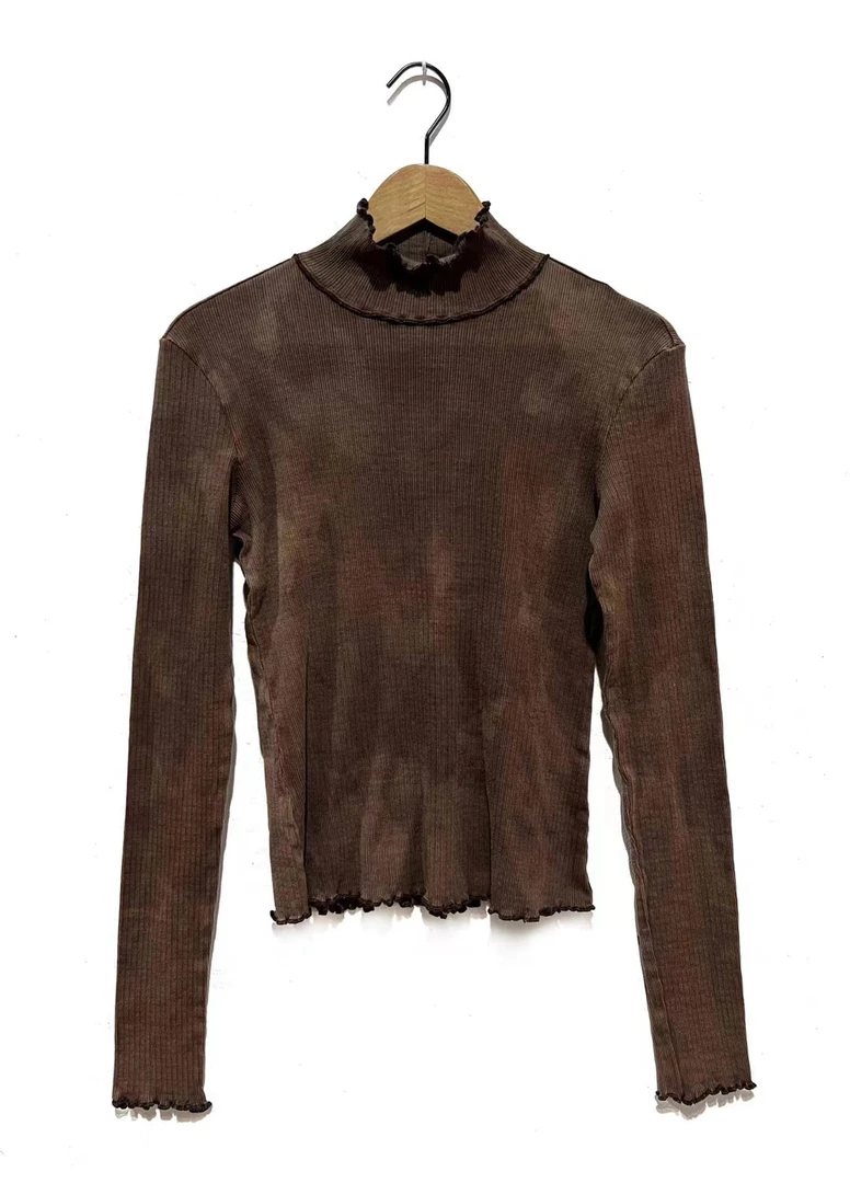 左岸迷香棉针织打底衫4017百搭显瘦修身T恤